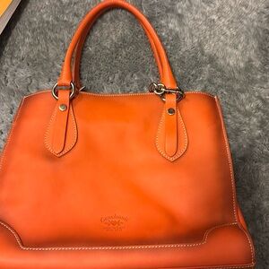 CAVALCANTI Natural  Made In Italy Leather Burnished bag  . Orange